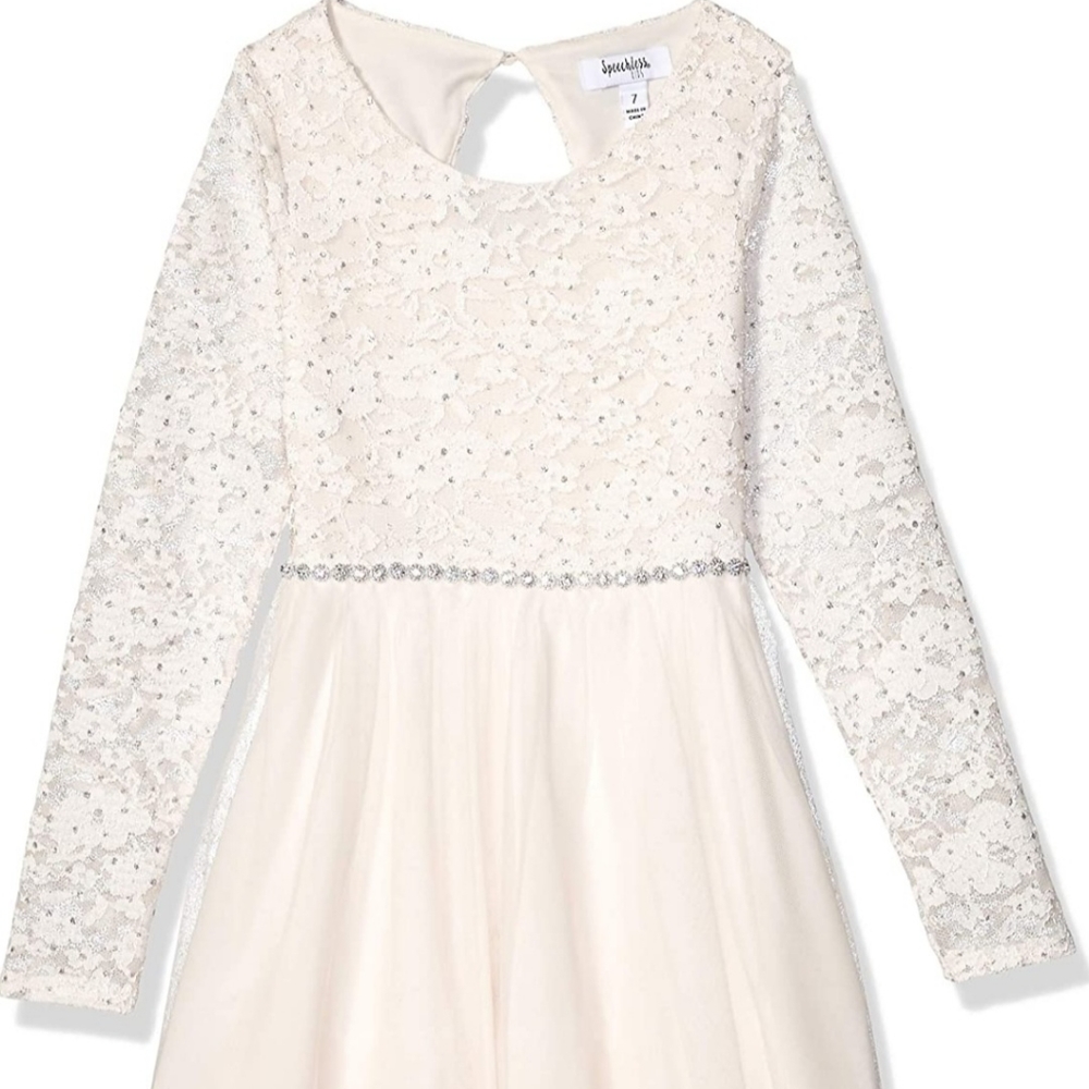 Speechless Girls' Long Sleeve Sparke Belt …